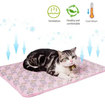 

5 Designs Dog Cat Cooling Mat Pet Ice Pad Teddy Mattress Pet Cool Mat Bed Cat Cushion Summer Keep Cool Pet Gel Cooling Dog Mat