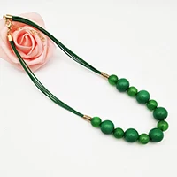 Dandie популярное ожерелье с акриловыми бусинами кошачий глаз, простые, милые, женские модные аксессуары - Окраска металла: Green