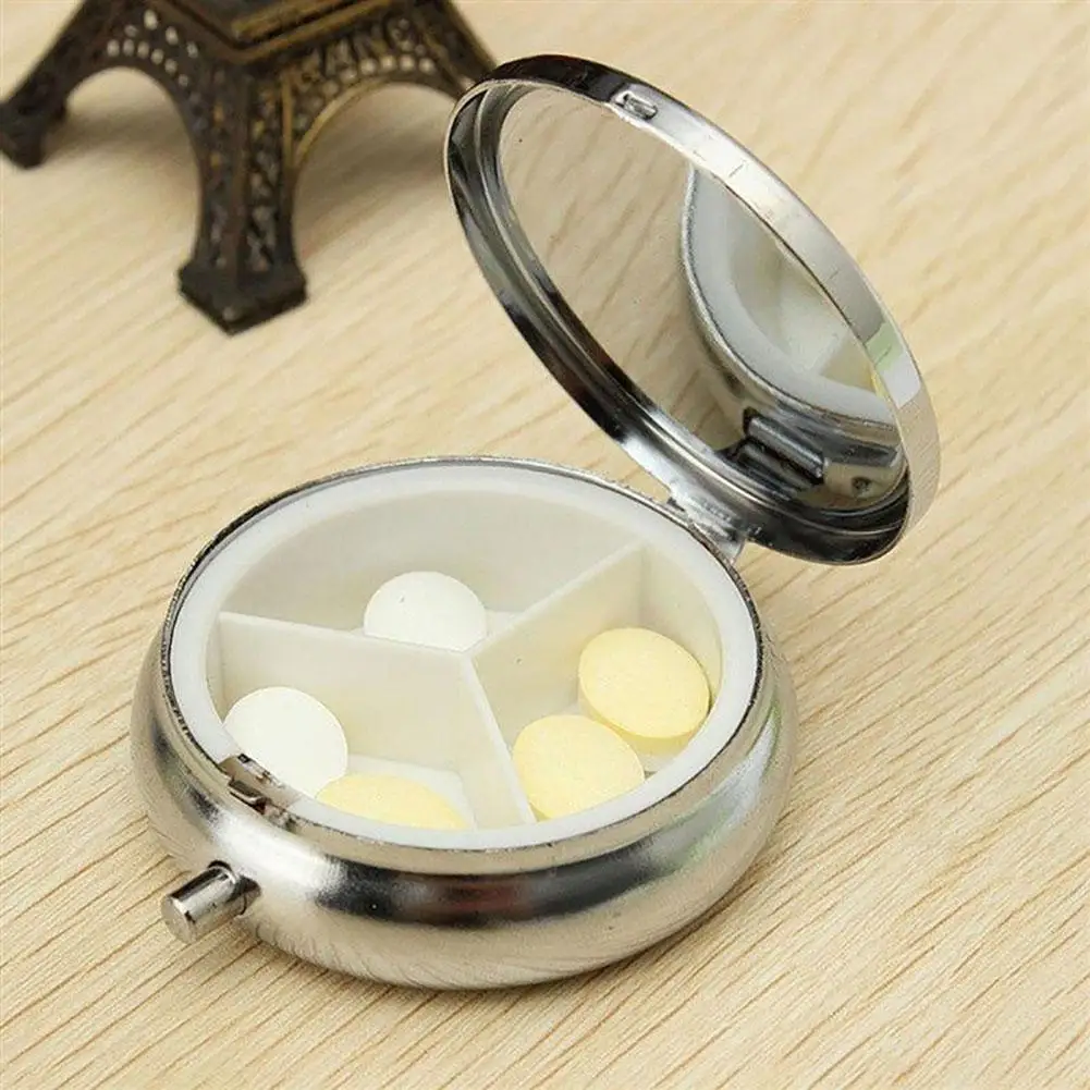 New arrival Metal Round Silver Tablet Pill Boxes special gift medicine