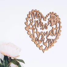 Персонализированные деревянная свадьба подарки, пользовательские мистер и миссис фамилия с датой Свадебная вечеринка дерево сувениры украшения поставки