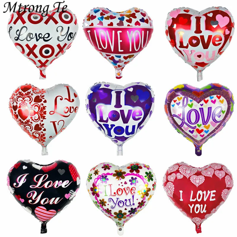 

50pcs 18inch Happy Valentine's Day heart shape Aluminum foil balloons Wedding Love party supplies gift Mother's day decor globos