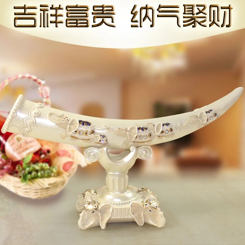 

The elephant ivory handicrafts porch European living room decorations Home Furnishing lucky gift decoration Feng Shui