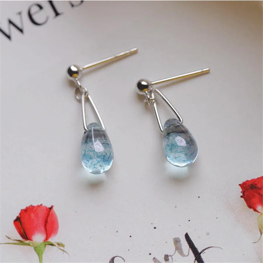 

Martick Elegant Water Drop Dangle Earrings Pure 925 Sterling Silver Fashion Earrings For Woman Europe Brand Bijoux GSE78