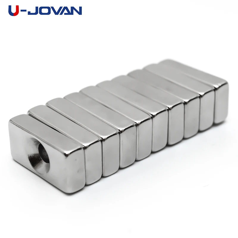U-JOVAN 10 шт./лот 20x10x5 мм отверстие 4 мм N35 Супер сильный блок кольцо магниты редкоземельный постоянный неодимовый магнит