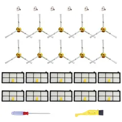 Шт. 10 шт. Hepa фильтры шт. и сбоку расчёски для волос комплект IROBOT Roomba 800 900 Series 870 880 980 робот пылесосы автомобиля запчасти авто