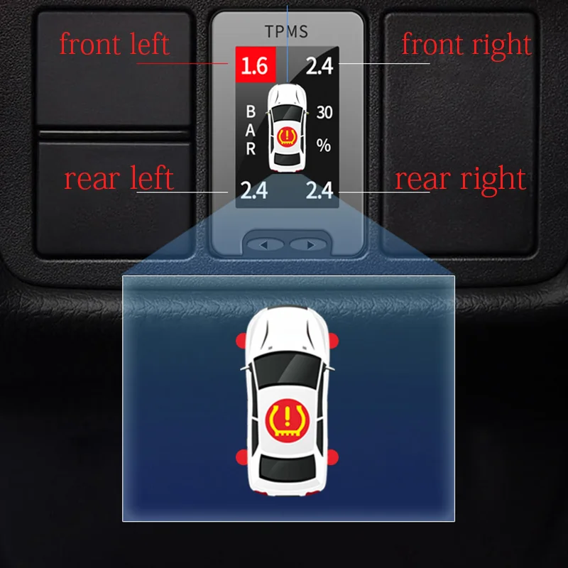 Автомобильные колеса шины запчасти ЖК-дисплей OBD система контроля давления в шинах OBD TPMS система контроля давления в шинах для Toyota CHR