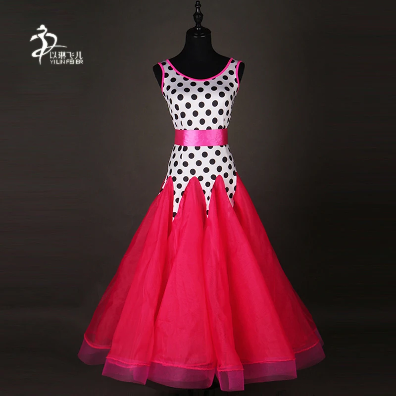 

Adult Point Sleeveless Dance Costumes Women Standard Ballroom Dress Ballroom Modern Waltz Dance Competition Dresses