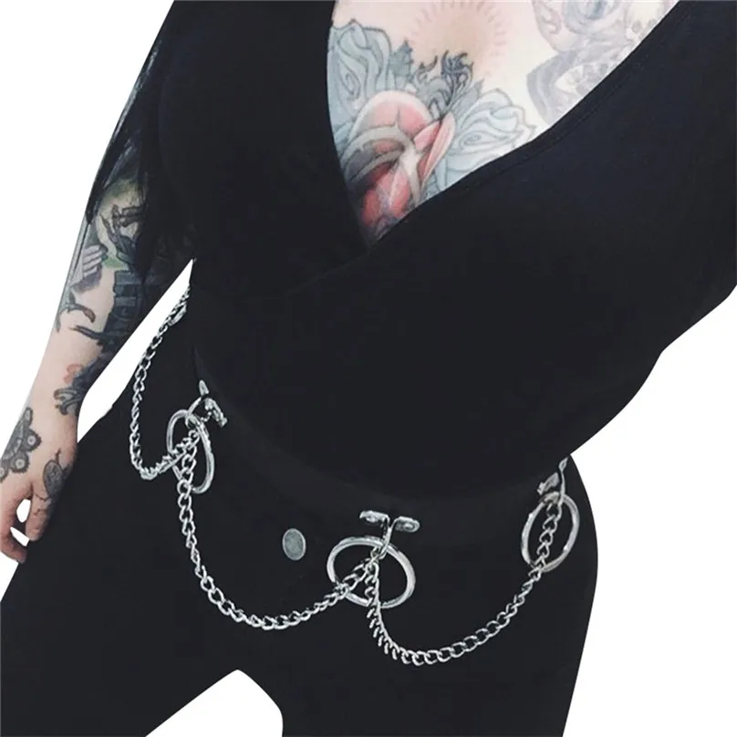 Fashion Sexy Women’s Punk Goth Circle Belt Metal Chain Belt Accessories For Women Girls 30LY09 (2)