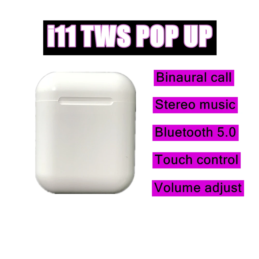 

New arrival i11 Tws headphone Wireless Earphone Bluetooth 5.0 Earbud Touch Control mic Headset for iphone Xiaomi Android phone