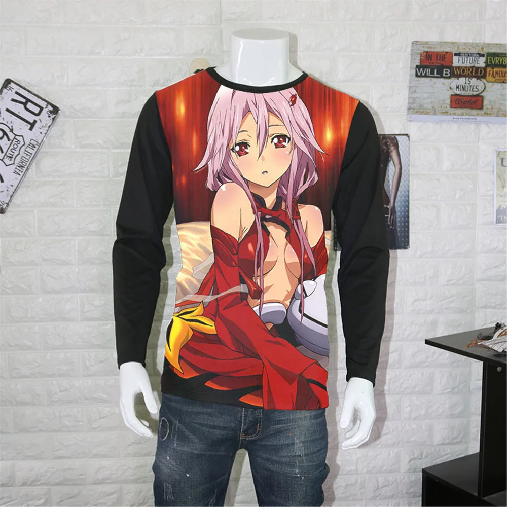 Косплей Новое поступление мужская женская футболка аниме Guilty Crown Yuzuriha Inori косплей