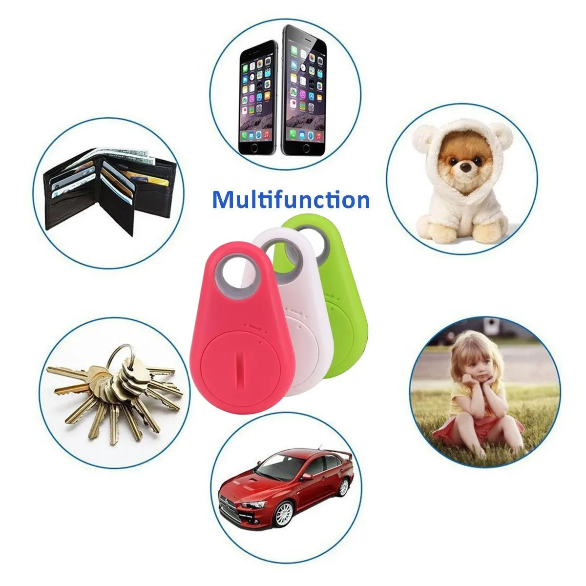 

GBD Smart Finder Bluetooth Locator Pet Tracker Alarm Wireless Anti-lost Sensor Remote Selfie Shutter Wallet Keys Car SmartPhone