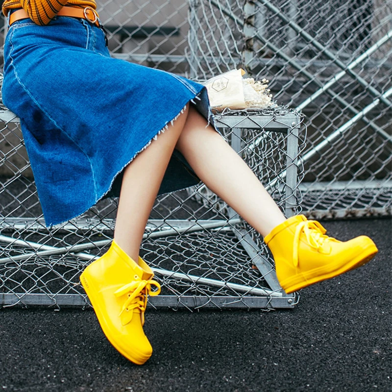 cute yellow rain boots