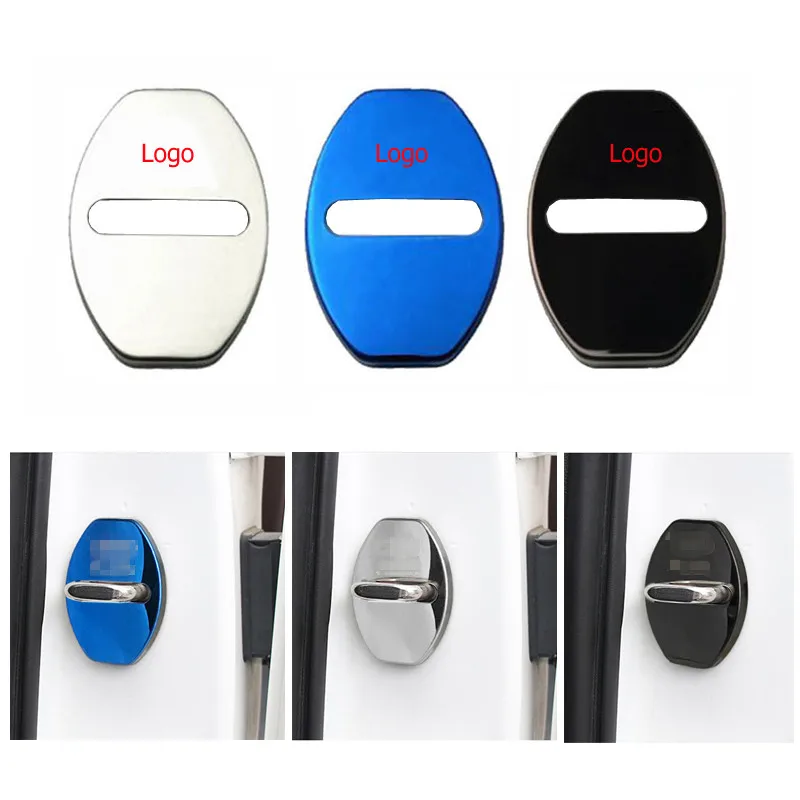 

4pcs Car Door Lock Cover Sticker Protector Case For Audi A4L A6L Q5 A3 Q3 Q7 TT A5 Stainless Steel Car Styling