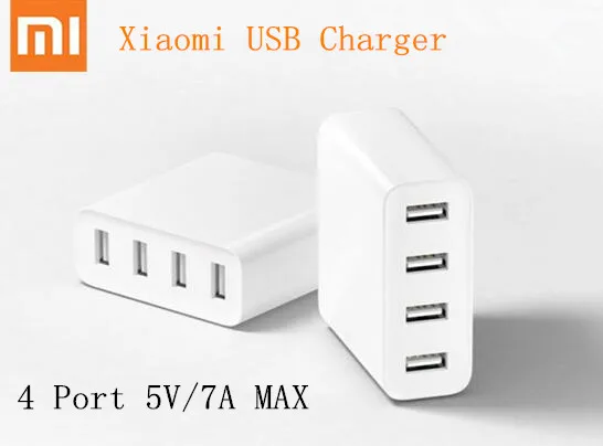 Оригинальное USB зарядное устройство Xiaomi 4 порта 5 В/7A 35 Вт дорожное настенное 2 А