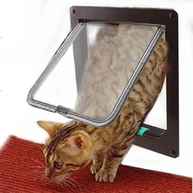 New Medium Large White Brown 4 Way Lockable Pet Cat Dog Safe