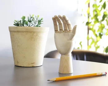 

7 Inch Wooden Mannequin Wood Hand Sectioned Artist Hand Model for Arts Drawing Sketching Painting Jewelry Display Right Hand