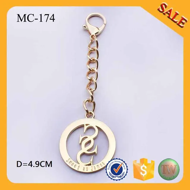15365 Mc174 Printemps Crochet Chain Hang Logo Personnalisé Métal Tags Et étiquettes Pour Sacs à Main Dans Etiquettes Pour Vêtements De Maison - 