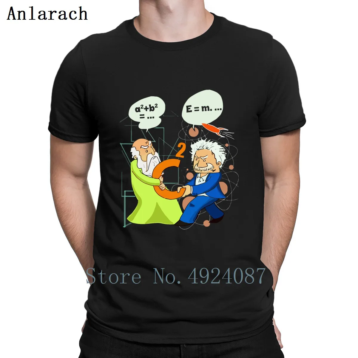 

Einstein Pythagoras Math And Science Funny Shirt T Shirt Pattern Round Collar Cute Fitness Clothing Custom Tshirt Character Slim