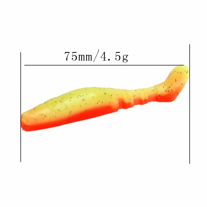 JOHNCOO 6 шт. мягкие рыболовные приманки 75mm4. 5 г чудесные приманки для рыбалки крючок для рыбной ловли искусственный Карп рыболовные снасти 5 видов цветов