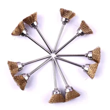 10 шт. 3 мм латунные проволочные щетки Колеса Dremel Аксессуары для вращающихся инструментов шлифовальный станок