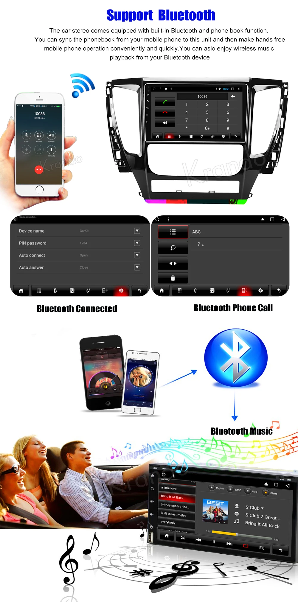 Sale Krando Android 8.1 10.1" IPS Full touch screen car multimedia player for For MITSUBISHI PAJERO 2016 GPS navigation system BT 4