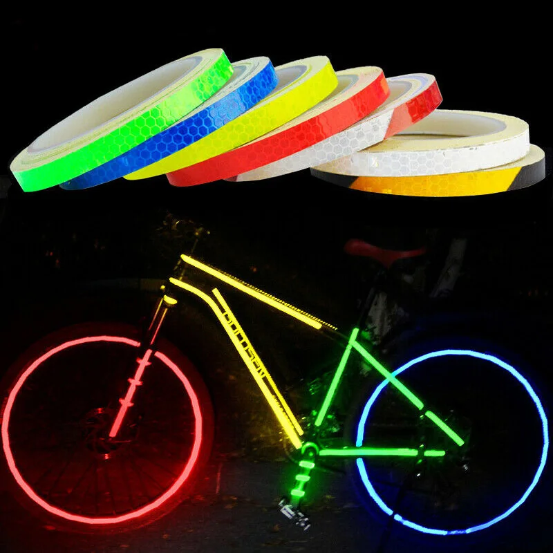 

Bicycle Stickers Frame Reflective Sticker for MTB Mountain Bike Motorcycle Car Safety Reflectives Strip 8m Blue Red White Green