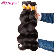 Mslynn Hair Peruvian Body Wave Bundles Human Hair Non Remy Hair Weaving 10″-28″ Natural Color Double Weft