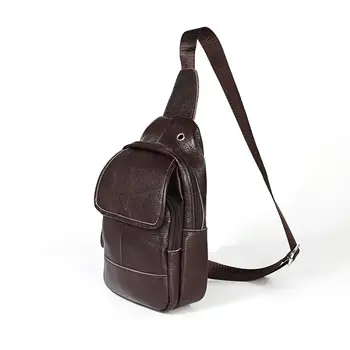 

Cross-border explosion men's chest bag genuine leather wallets shoulder bag first layer cowhide outdoor Leisure chest bag male