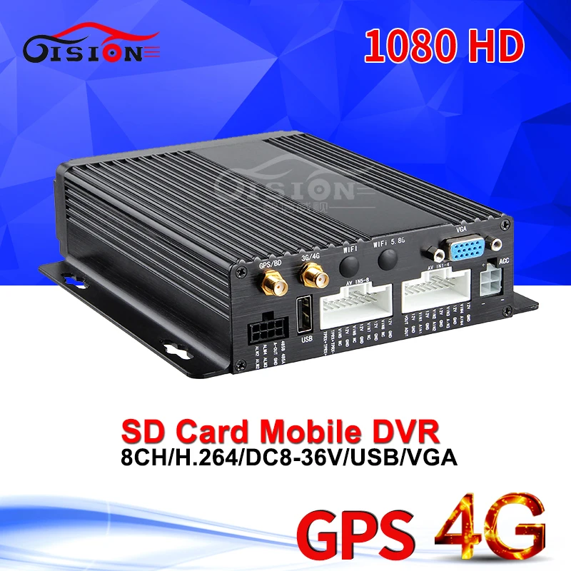 Онлайн SD карта 8CH 4G gps автобус видео рекордер Автомобильный Мобильный Dvr 256G SD Удаленный просмотр в реальном времени gps трекер CMSV6 платформа