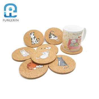 

20pcs/lot Cat Dog Cork Cup Coaster Set Cute Drink Coasters Wood Heat Resistant Cup Pad Placemat for Dining Table Kitchen Tools