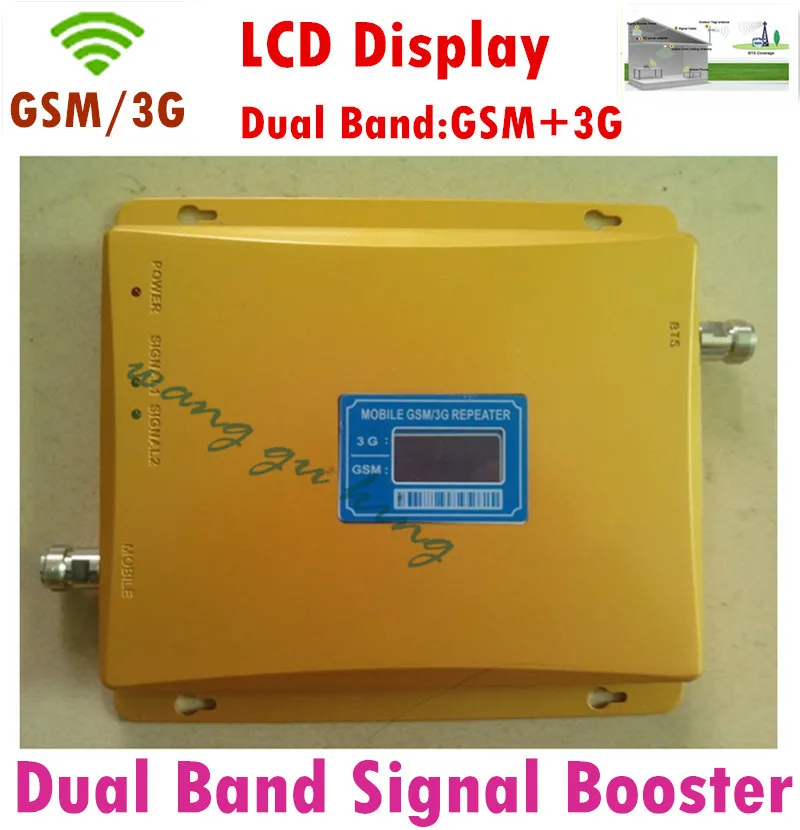 

Original New Dual Band LCD display 3G GSM Mobile Phone Signal Repeater GSM 900mhz WCDMA 2100mhz Booster Amplifier +Power Adapter