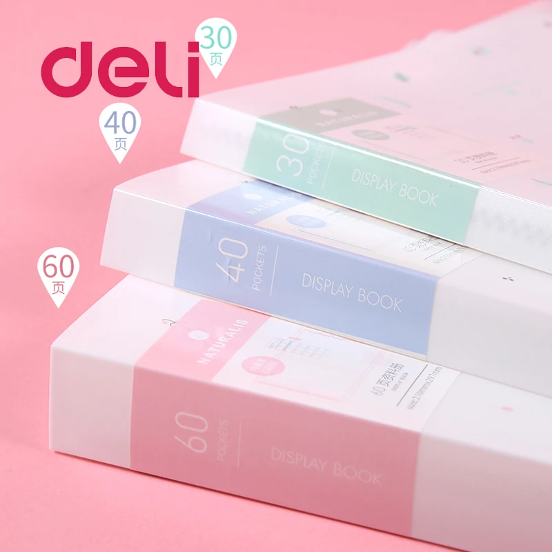 Deli 1 шт. маленькая свежая прозрачная папка формата А4 30/40/60 страниц многослойная