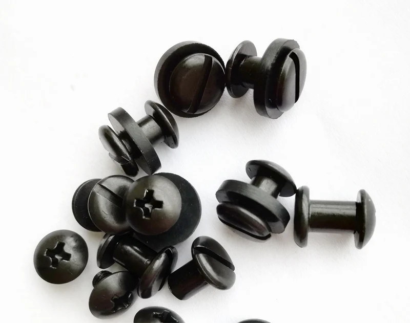 

7.5mm x 5mm BLACK Phillips Truss Head Chicago Stainless steel Screws/Slotted Posts w/ Rubber Washers Custom Concealment Kydex Ho