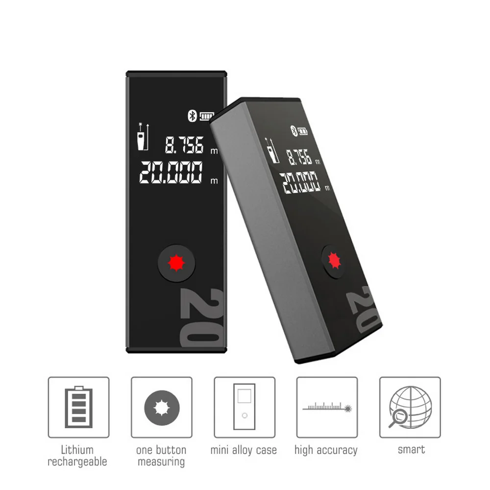 Mini Laser Distance Meter 40m Rechargeable Bluetooth Laser Rangefinder High Precision Battery Range Finder Portable Measuring Mini Laser Distance Meter 40m Rechargeable Bluetooth Laser Rangefinder High Precision Battery Range Finder Portable Measuring