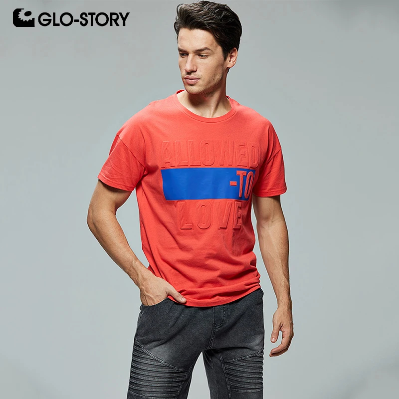 GLO STORY Brand Summer Short Sleeve Cotton t shirt Men