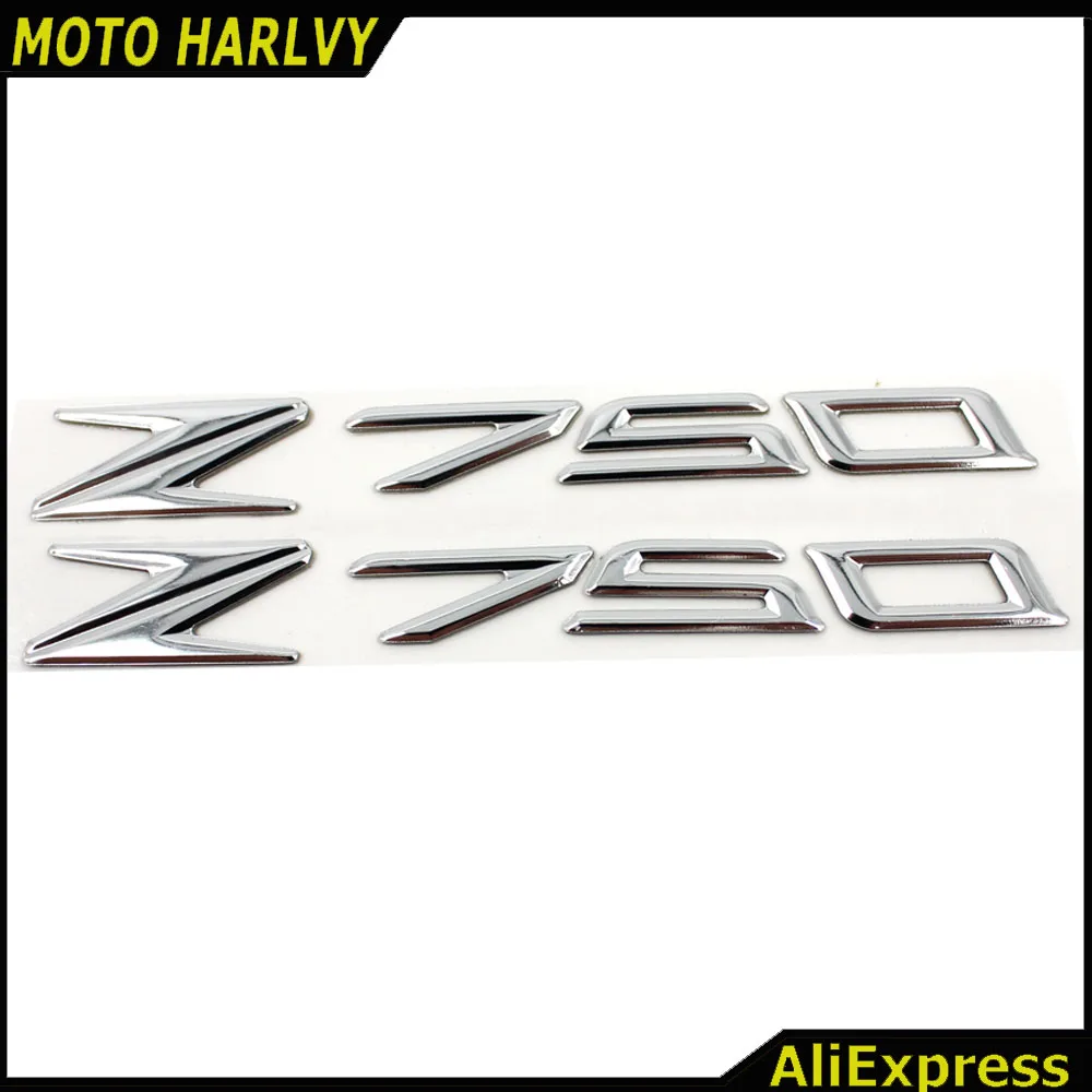

2016 NEW CHROME MOTORCYCLE EMBLEM BADGE DECAL 3D TANK WHEEL LOGO FOR KAWASAKI Z750 STICKER