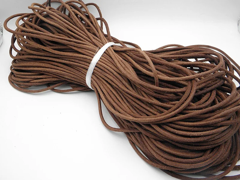 Винтажный круглый шнур из натуральной кожи, кожаный шнур, веревка для плетения ожерелья, браслетов, рукоделия, изготовление ювелирных изделий диаметром 4 мм