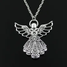 Новая мода Ангел-хранитель Подвески Круглый крест цепи Короткие Длинные мужские женские серебряные ожерелья ювелирные изделия подарок