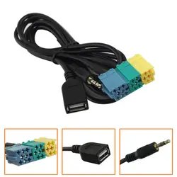 5 шт. 2 in1 3,5 мм и USB разъем автомобильного аудио автомобильный адаптер аудио-видео кабель-адаптер автомобилей AUX линия для hyundai Kia Sportage