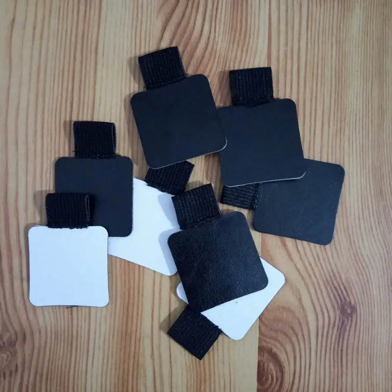300 Pcs Black Selfadhesive Leather Pen Holder Clips Pencil Elastic