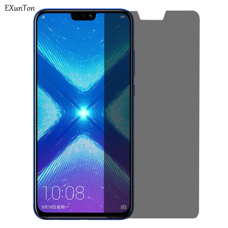 

EXUNTON For Huawei Honor 8X Anti Spy Tempered Glass Privacy Black Screen Protector For Honor 8X Max 8X Privacy Protection Film