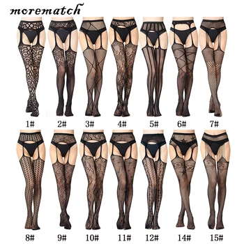 

Morematch 1 Pair Women Sling Stocking Striped Stretch Lace Stockings Tights Embroidered Pantyhose Stockings 14 Style Optional