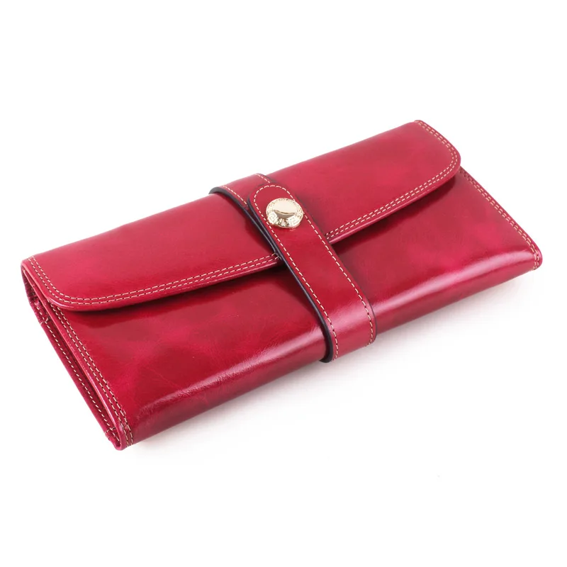 

Guarantee 100%Genuine Leather Lady Wallet Long Wallet Elegant Female  Wallets pure cow Leather Luxury purses 4 colors 2079