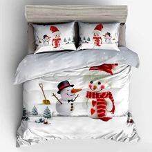 3d Постельные принадлежности рождественское постельное белье Декор Stana Комплект постельного белья Снеговик Пододеяльник 3D постельное белье Рождественская елка Декоративный домашний текстиль