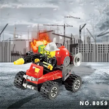 

1PC Military Vehicle Fire Truck Firemen Toys Bricks Building Blocks Kids Funny Game Assembly Educational Gift For Children