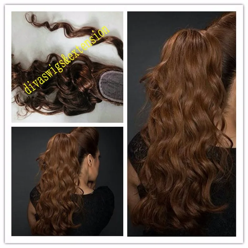brow wavy ponytail human long