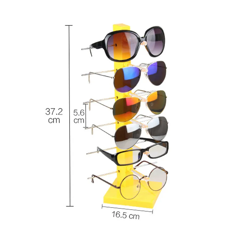 Лидер продаж 6 слоев Форма Дисплей подставка для Очки солнцезащитных очков Дисплей держатель 3d Очки Дисплей Рамки Пластик и металла Holde