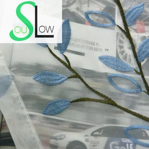 Slow Soul azul blanco algodón cortina pastoral bordado hojas Cortinas tulle para sala cocina dormitorio Slow Soul azul blanco algodón cortina pastoral bordado hojas Cortinas tulle para sala cocina dormitorio