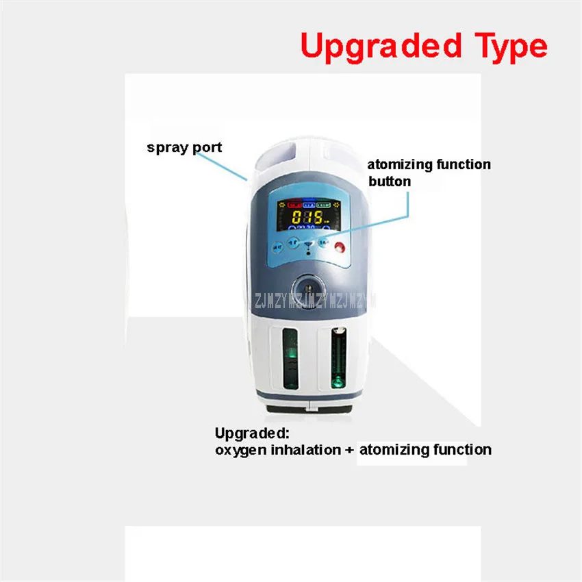 Портативный 1-6L большой поток ЖК-дисплей Хо использовать держать дома использовать мини медицинский генератор кислорода машина 30%-90% концентратор регулируемый - Цвет: Upgraded Type
