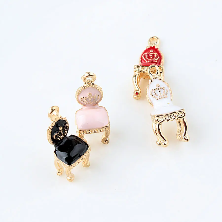 

Hot 5 pcs High Quality DIY Fashion Enamels Charms Gift Palace Chair Alloy Pendant Making Bracelet Necklace Jewelry Accessories